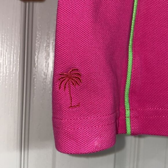 Vintage White Label Lilly Pulitzer Pullover 1/4 ZipUp Long Sleeve Pink Polo - Picture 3 of 4
